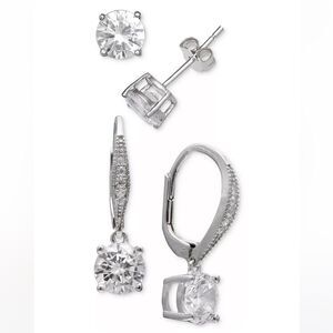 NWT Giani Bernini sterling silver cubic zirconia drop and stud earrings